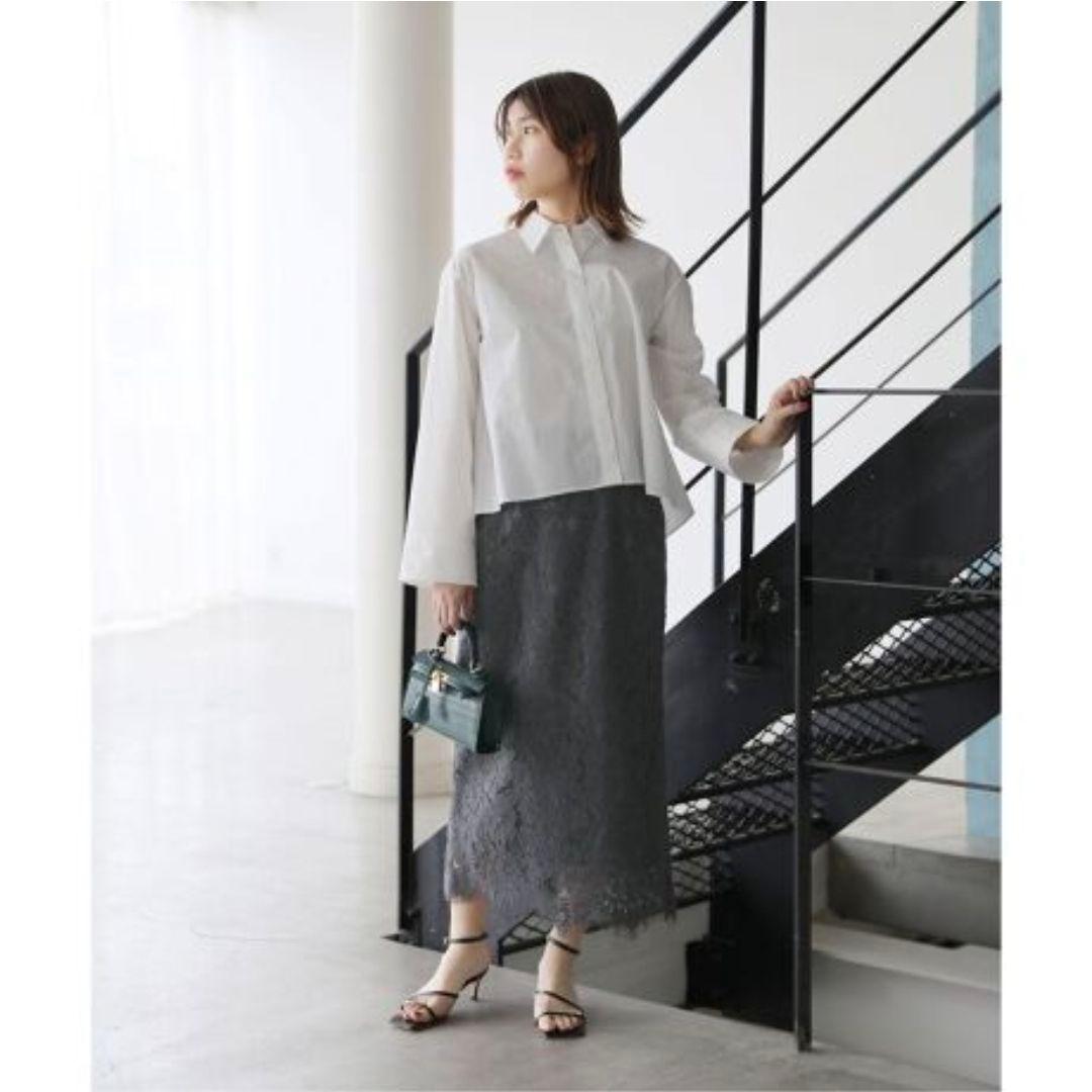 【美品】LaTotalite　コードレースタイトスカート　グレー