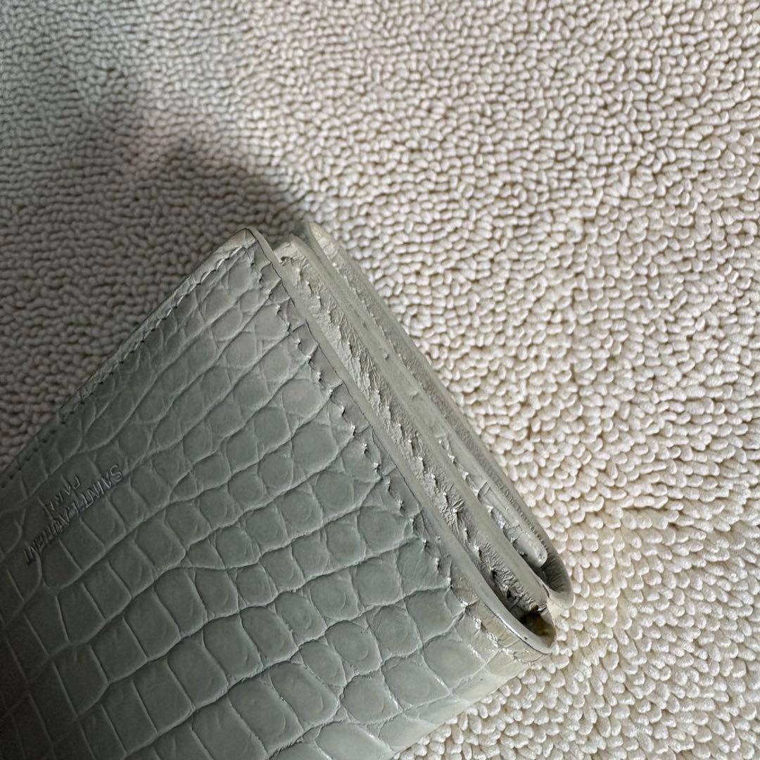 SAINT LAURENT PARIS サンローラン 三つ折り財布　クロコ型押し
