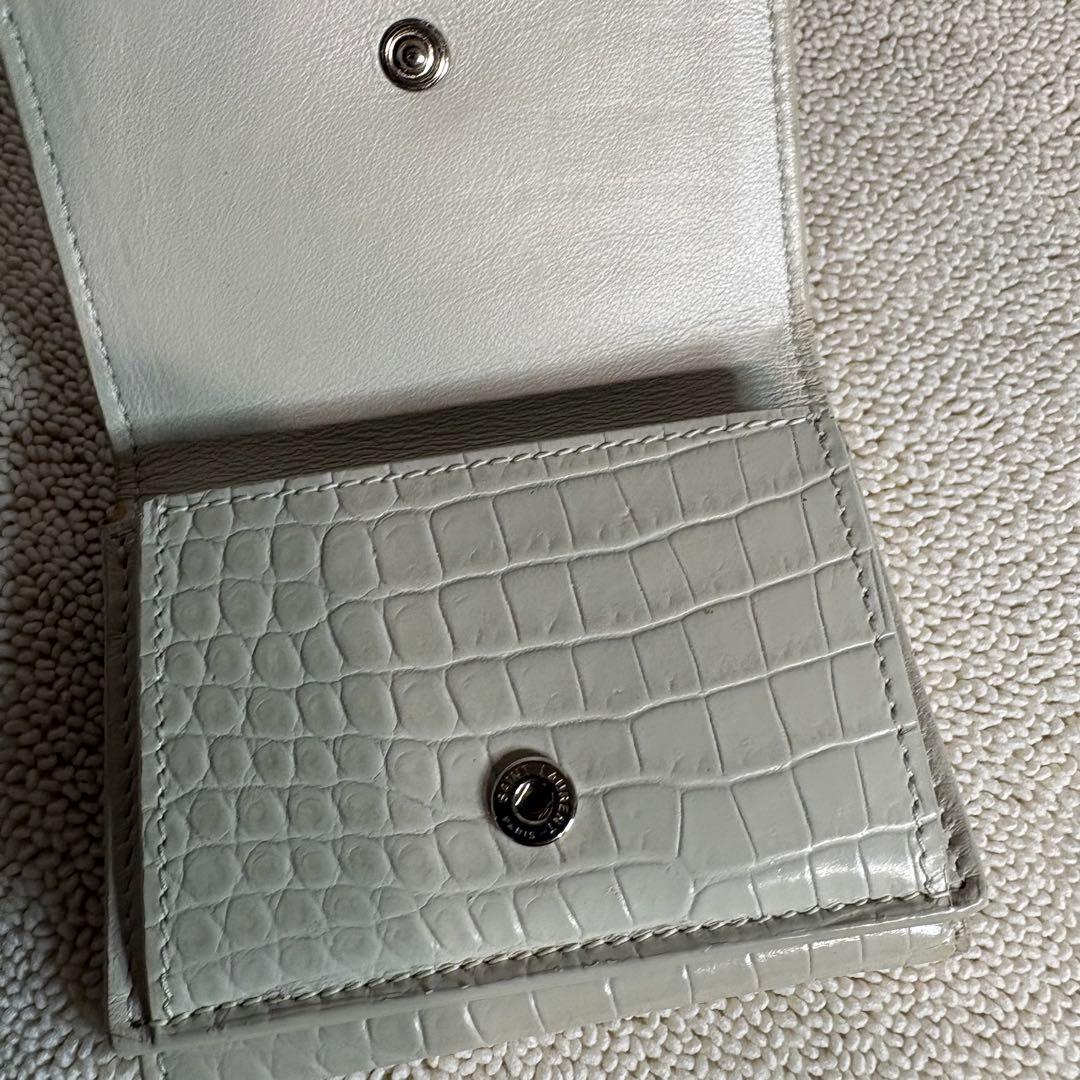 SAINT LAURENT PARIS サンローラン 三つ折り財布　クロコ型押し