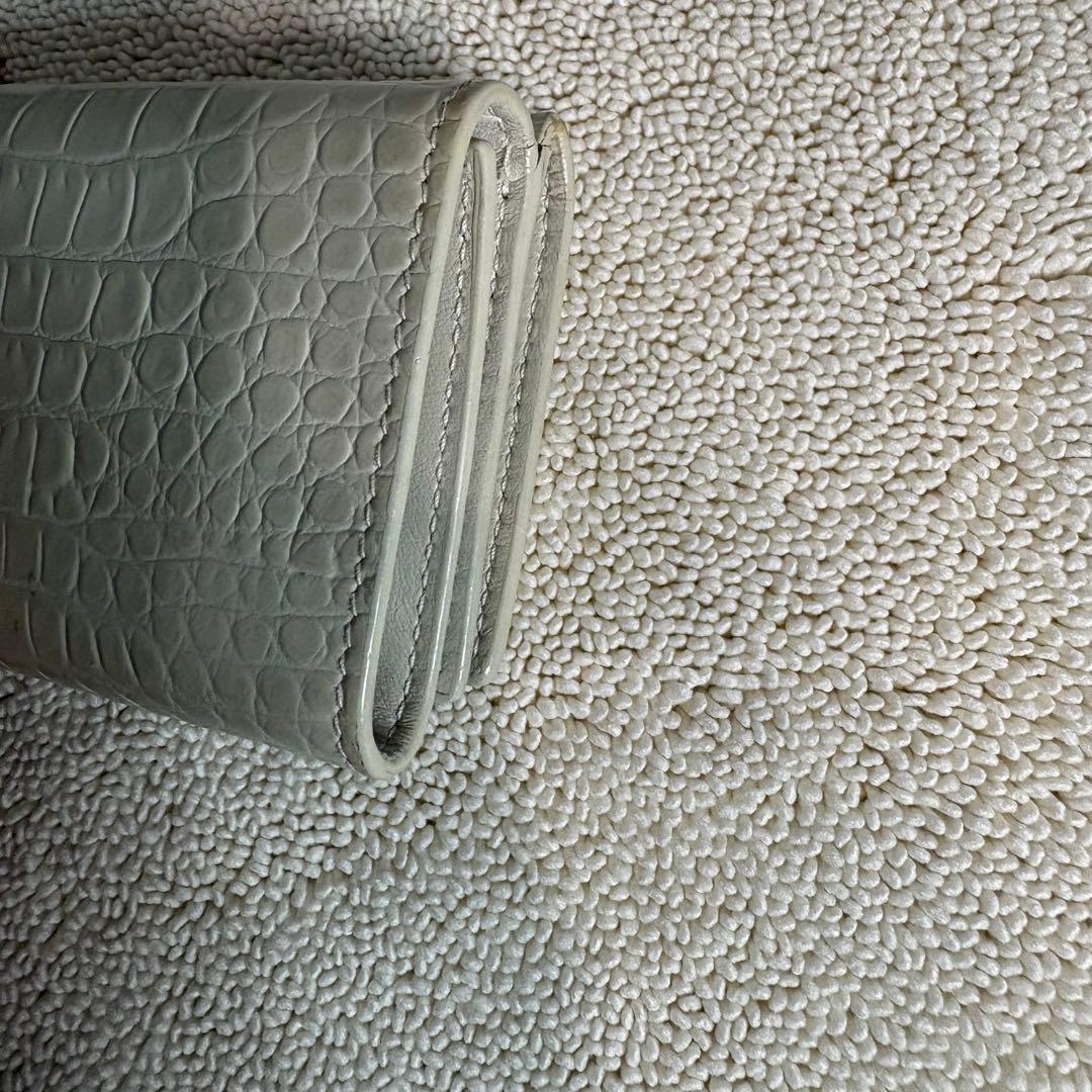 SAINT LAURENT PARIS サンローラン 三つ折り財布　クロコ型押し