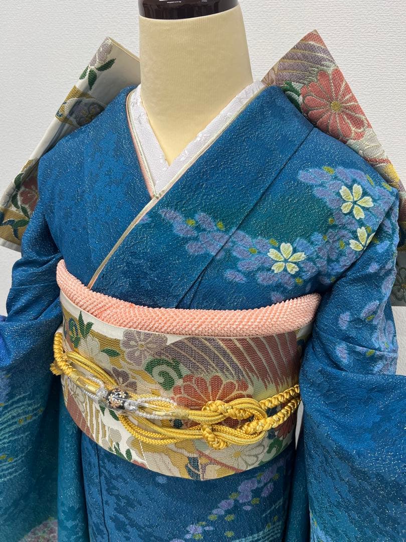 辻ヶ花　振り袖　フルセット　長襦袢付　朧　成人式　高身長　金通し　長尺　805