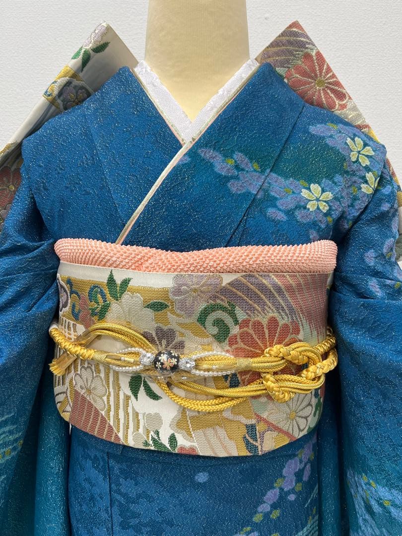 辻ヶ花　振り袖　フルセット　長襦袢付　朧　成人式　高身長　金通し　長尺　805