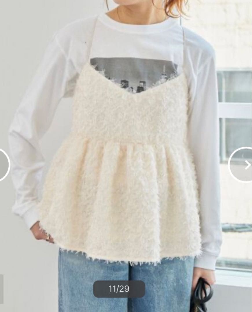スピックアンドスパン　シフォン刺繍キャミソールブラウス