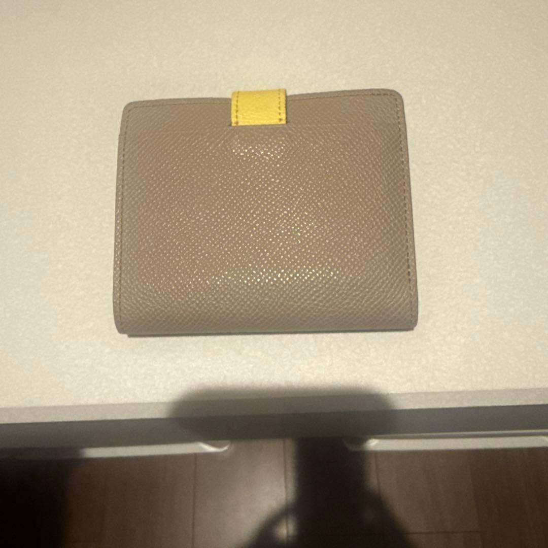 Atelier nuu アトリエヌウ 二つ折り財布 グレージュ×イエロー