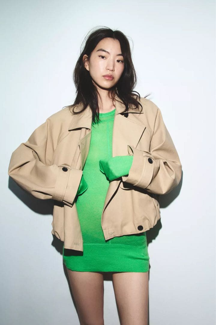 ZARA ショートバルーントレンチコート M 新品タグ付き