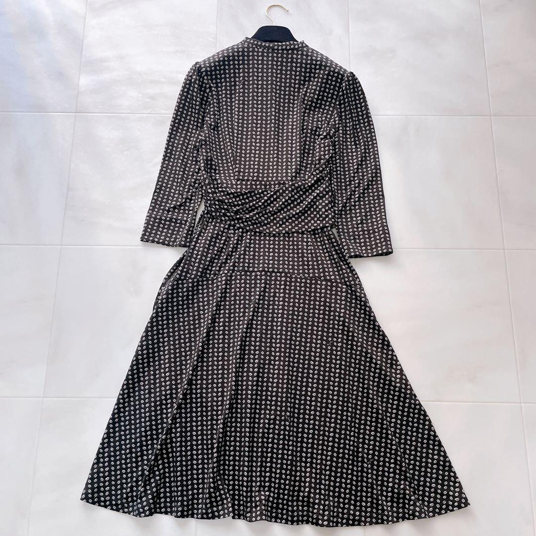 美品✨kayme ケイミー ブラックビーンズカシュクールワンピース 洗える 7