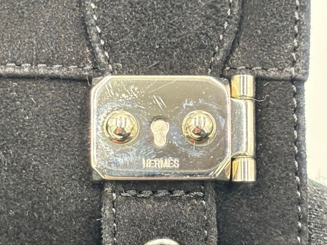 HERMÈS エルメス サイドジップ スエード ロングブーツ ケリーモチーフ
