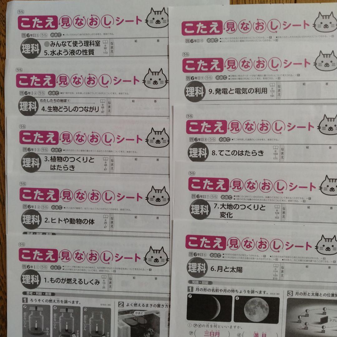 小6　理科　令和7年度　カラーテスト見なおしシート　啓林館　明治図書