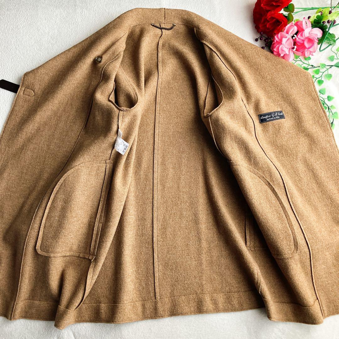 自由区★ダブルフェイス アシンメトリー ビッグカラーコート ビッグシルエット