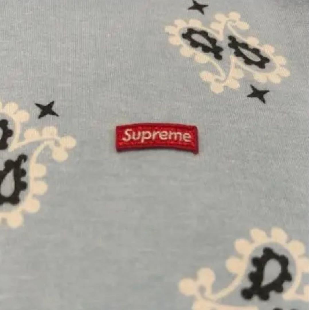 美品　Supreme small box logo T bandana blue