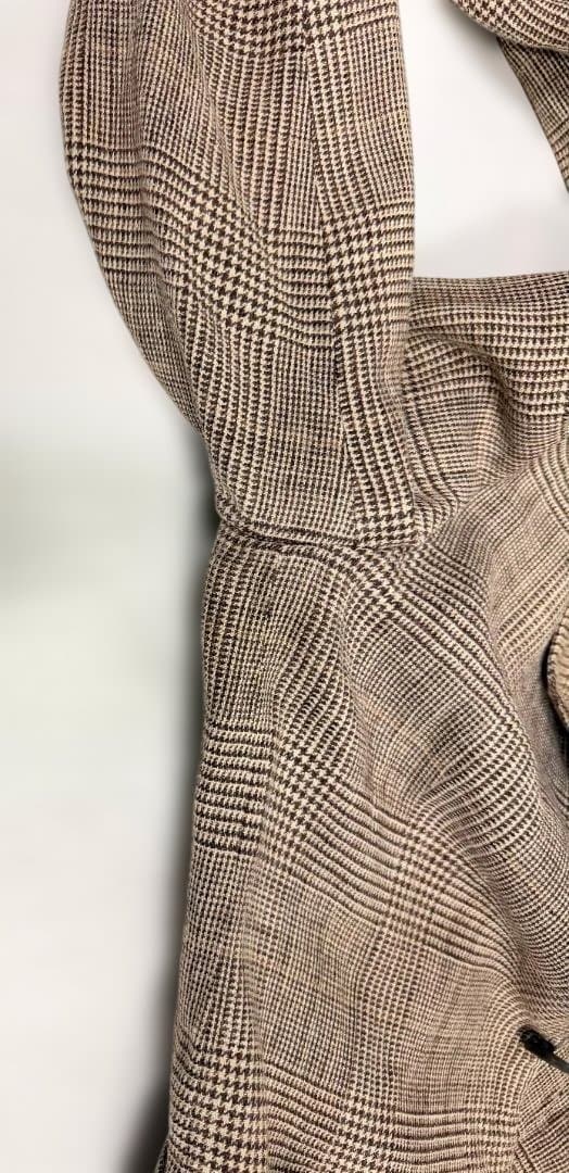 LARDINI イタリア製 リネン シルク グレンチェックジャケット 42