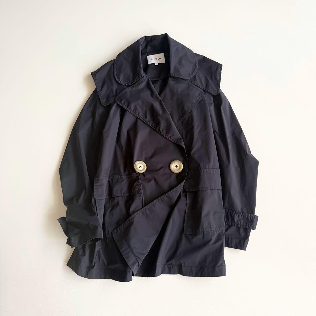 美品 【エンフォルド】LIMONTA ビッグカラージャケット ダブルブレスト