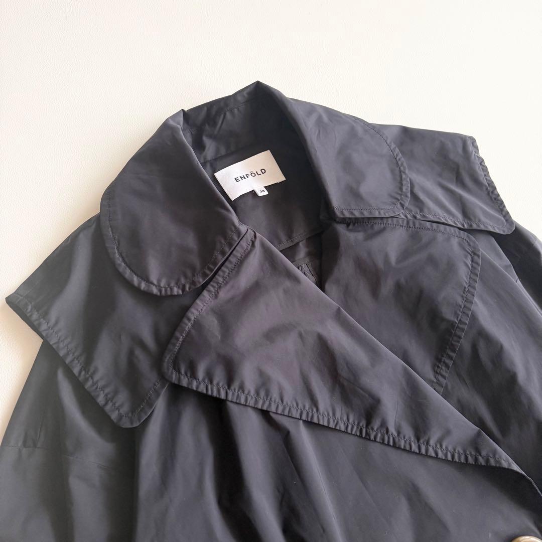 美品 【エンフォルド】LIMONTA ビッグカラージャケット ダブルブレスト