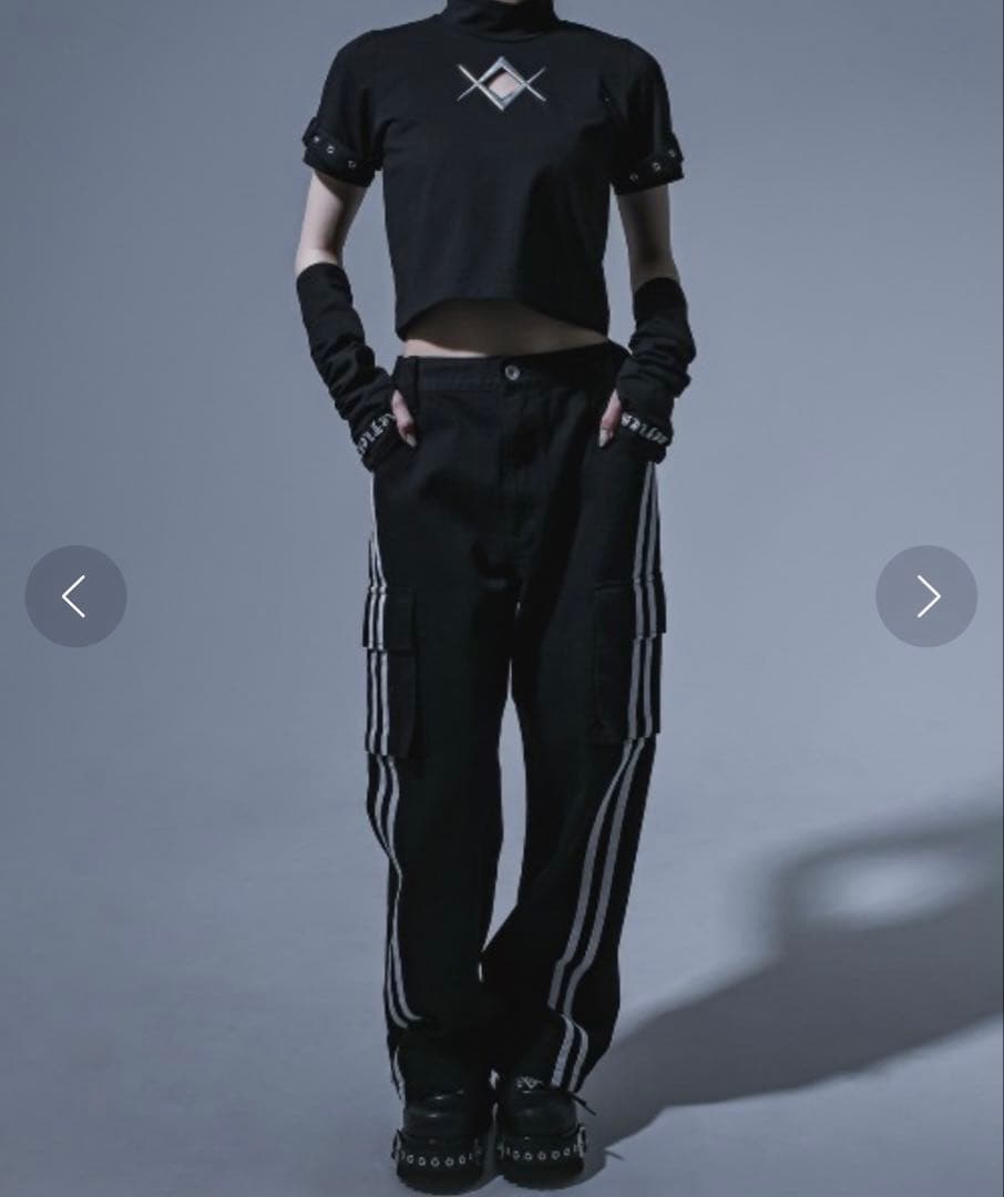 REFLEM ダブルライン カーゴデニムパンツ Mサイズ レフレム 黒 ブラック