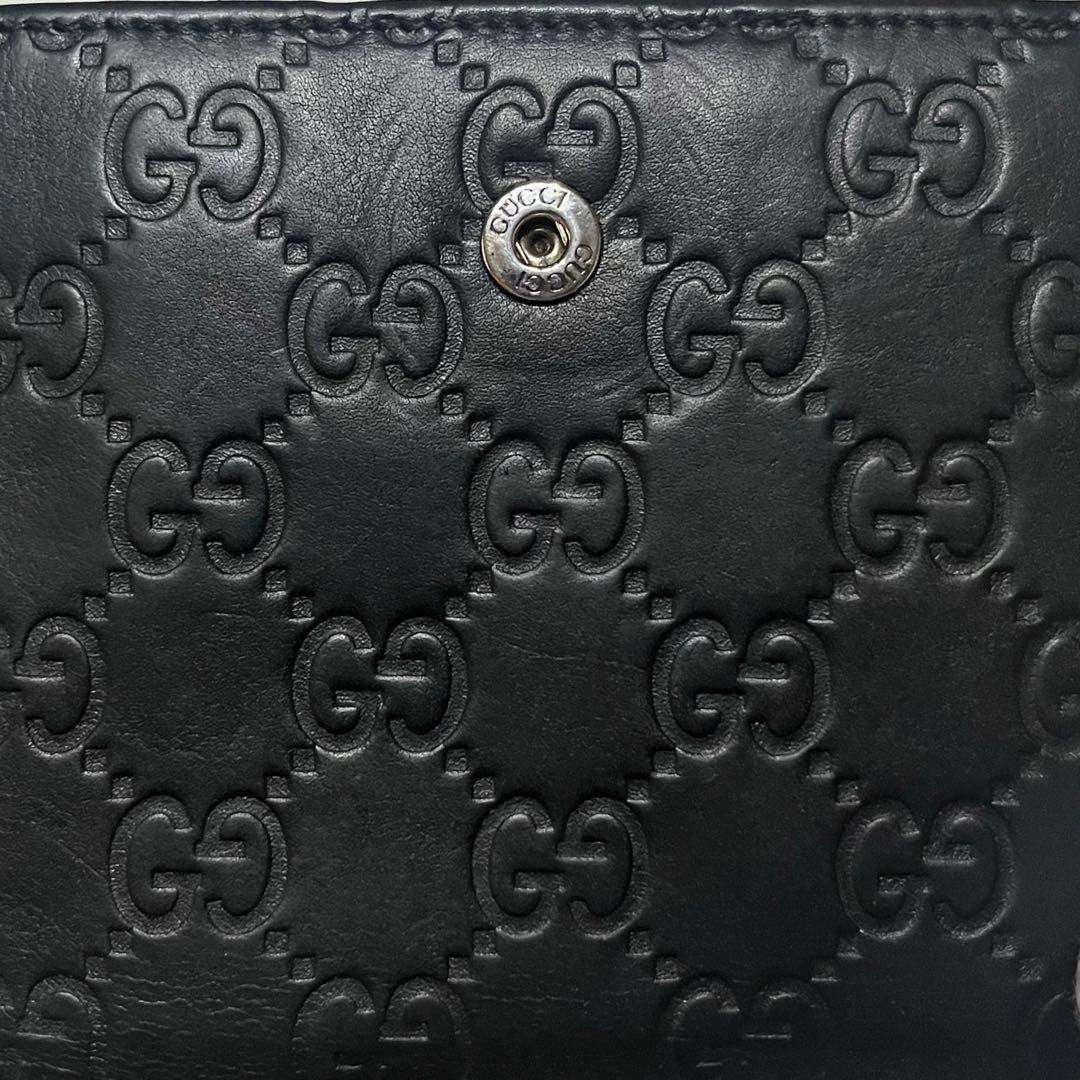 最終価格　GUCCI グッチ　シマ　ケース　財布　ウォレット　二つ折り　黒