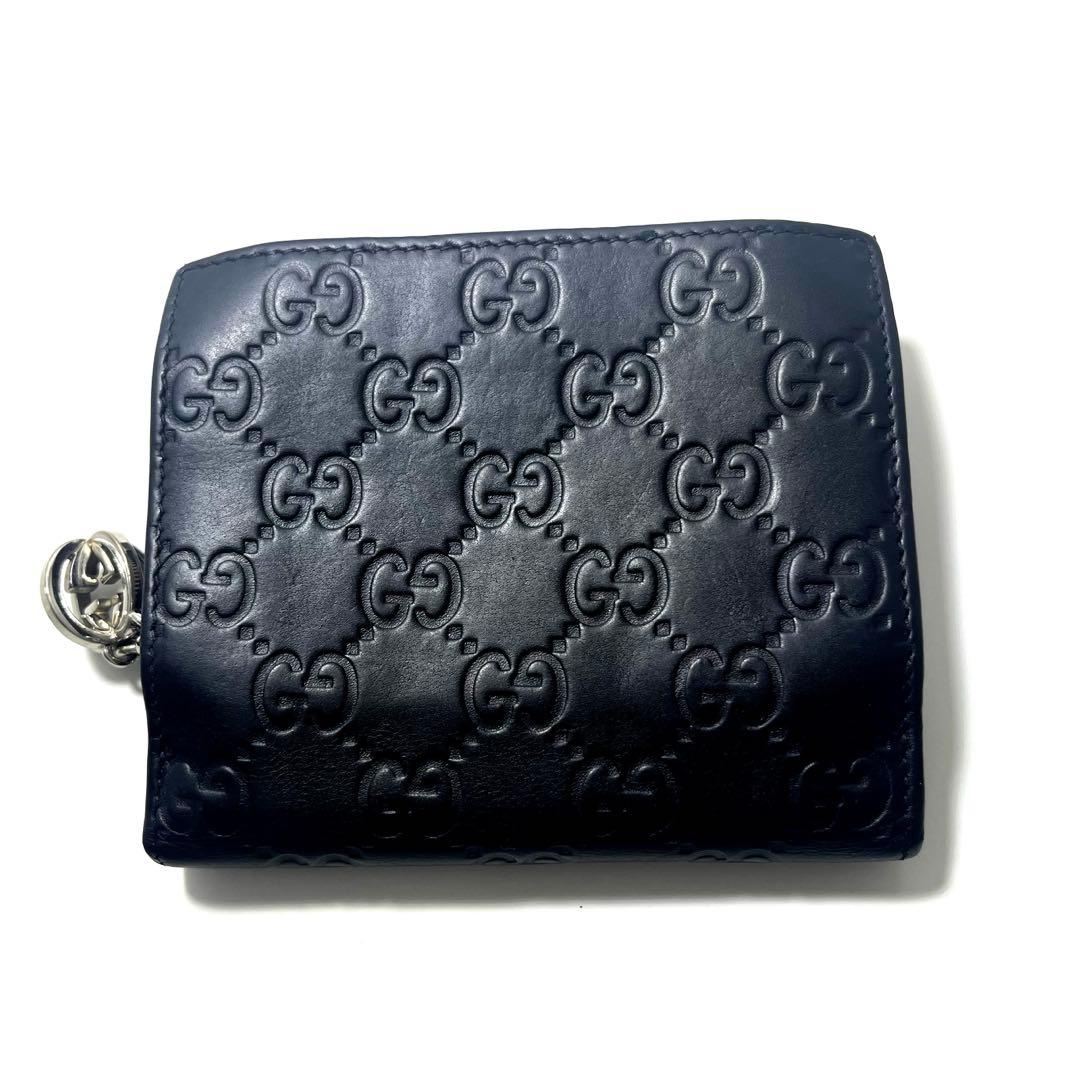 最終価格　GUCCI グッチ　シマ　ケース　財布　ウォレット　二つ折り　黒