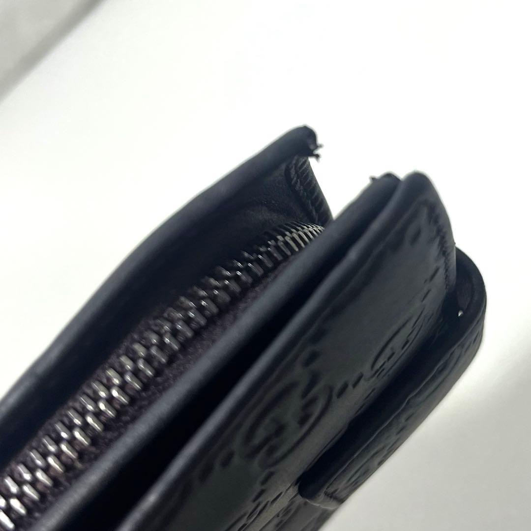 最終価格　GUCCI グッチ　シマ　ケース　財布　ウォレット　二つ折り　黒