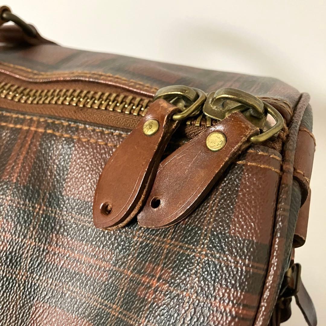 大容量　Polo Ralph Lauren チェック柄　ボストンバッグ　チャーム