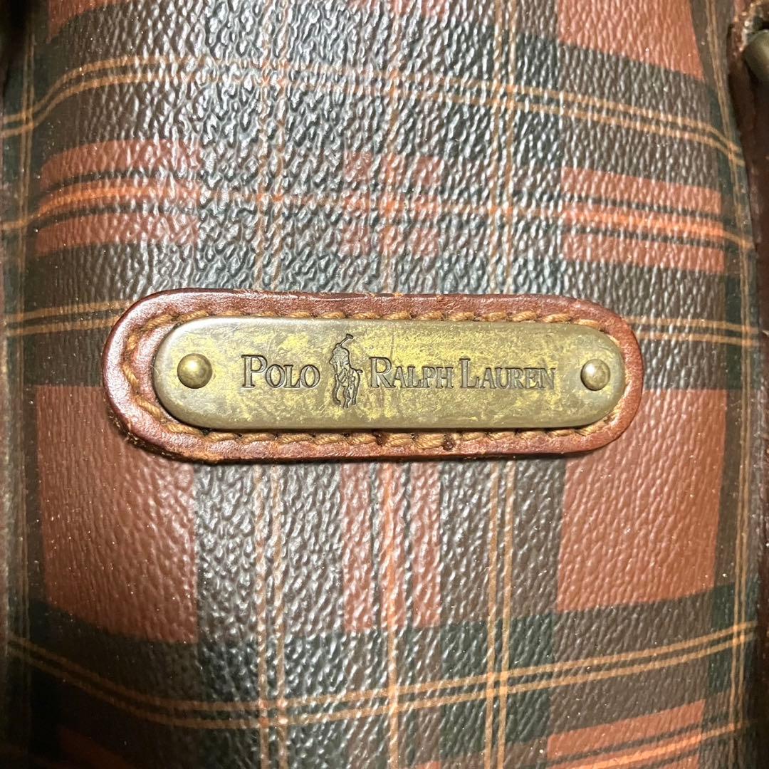 大容量　Polo Ralph Lauren チェック柄　ボストンバッグ　チャーム