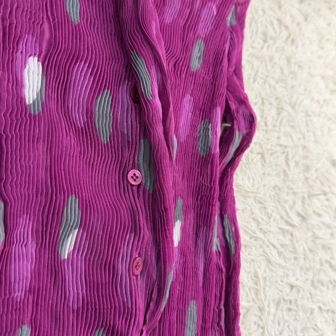 17058✨ISSEY MIYAKE シャトルプリーツ シフォン カーディガン