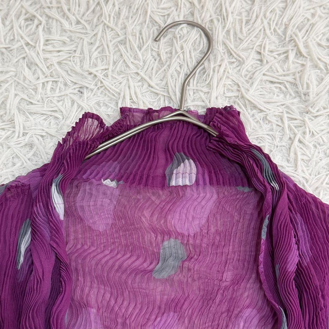 17058✨ISSEY MIYAKE シャトルプリーツ シフォン カーディガン