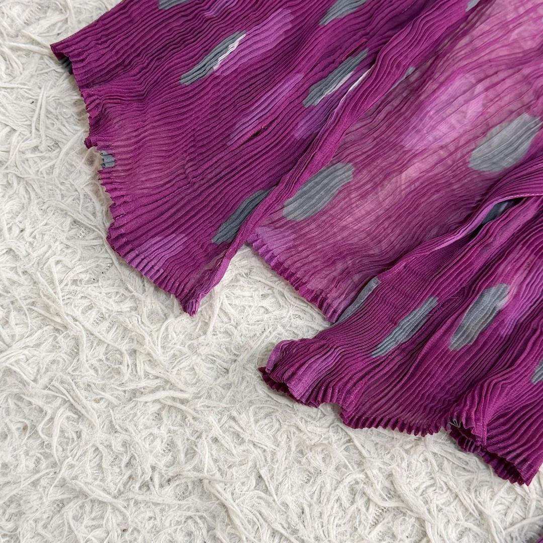 17058✨ISSEY MIYAKE シャトルプリーツ シフォン カーディガン