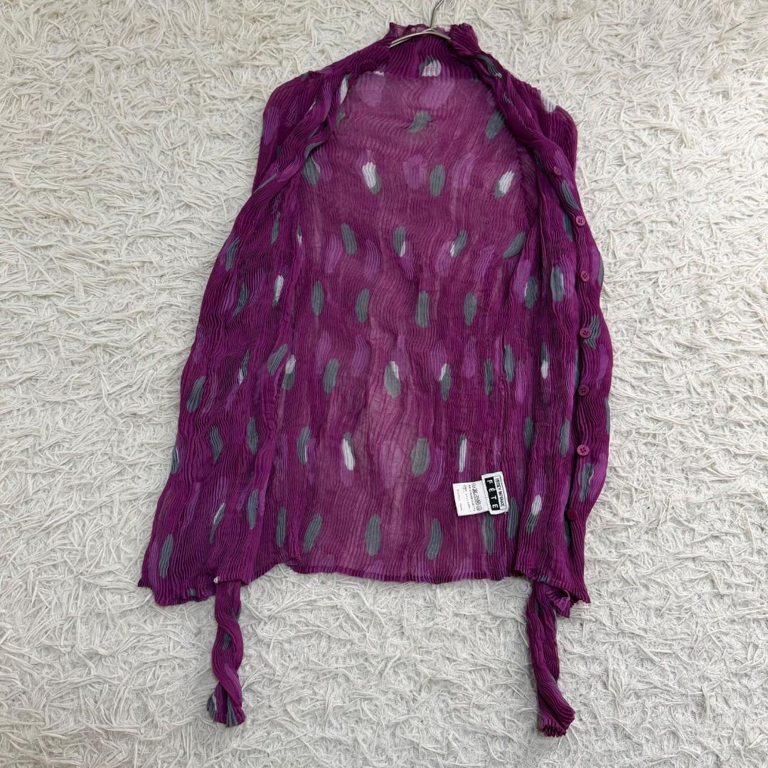 17058✨ISSEY MIYAKE シャトルプリーツ シフォン カーディガン