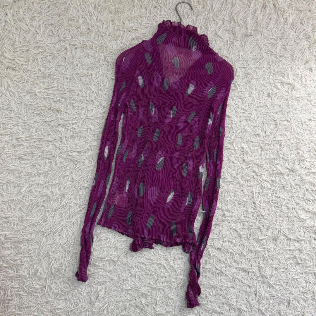 17058✨ISSEY MIYAKE シャトルプリーツ シフォン カーディガン