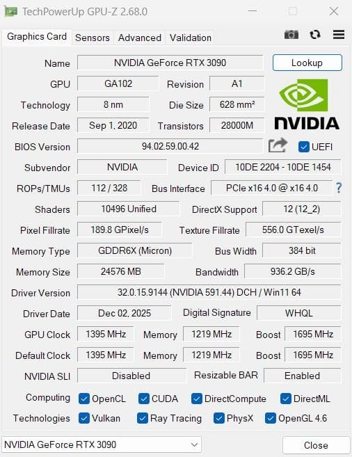 【付属品完備】GeForce RTX 3090 24GB