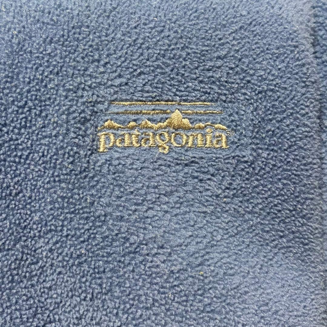 パタゴニア 00年 usa製 フライヤーフリースベスト 刺繍ロゴ 水色 L 青