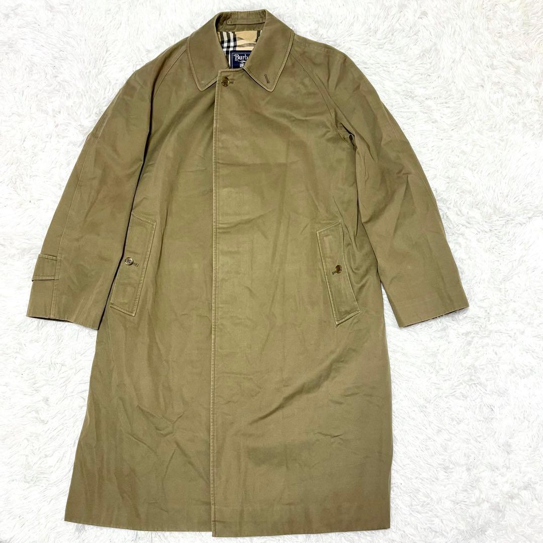 【極美品】バーバリープローサム　ステンカラーコート　カーキ　ノバチェック　XL