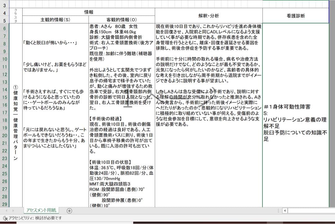 専用 看護学生 看護実習 看護過程 看護計画 アセスメント 手順書 関連図 資料