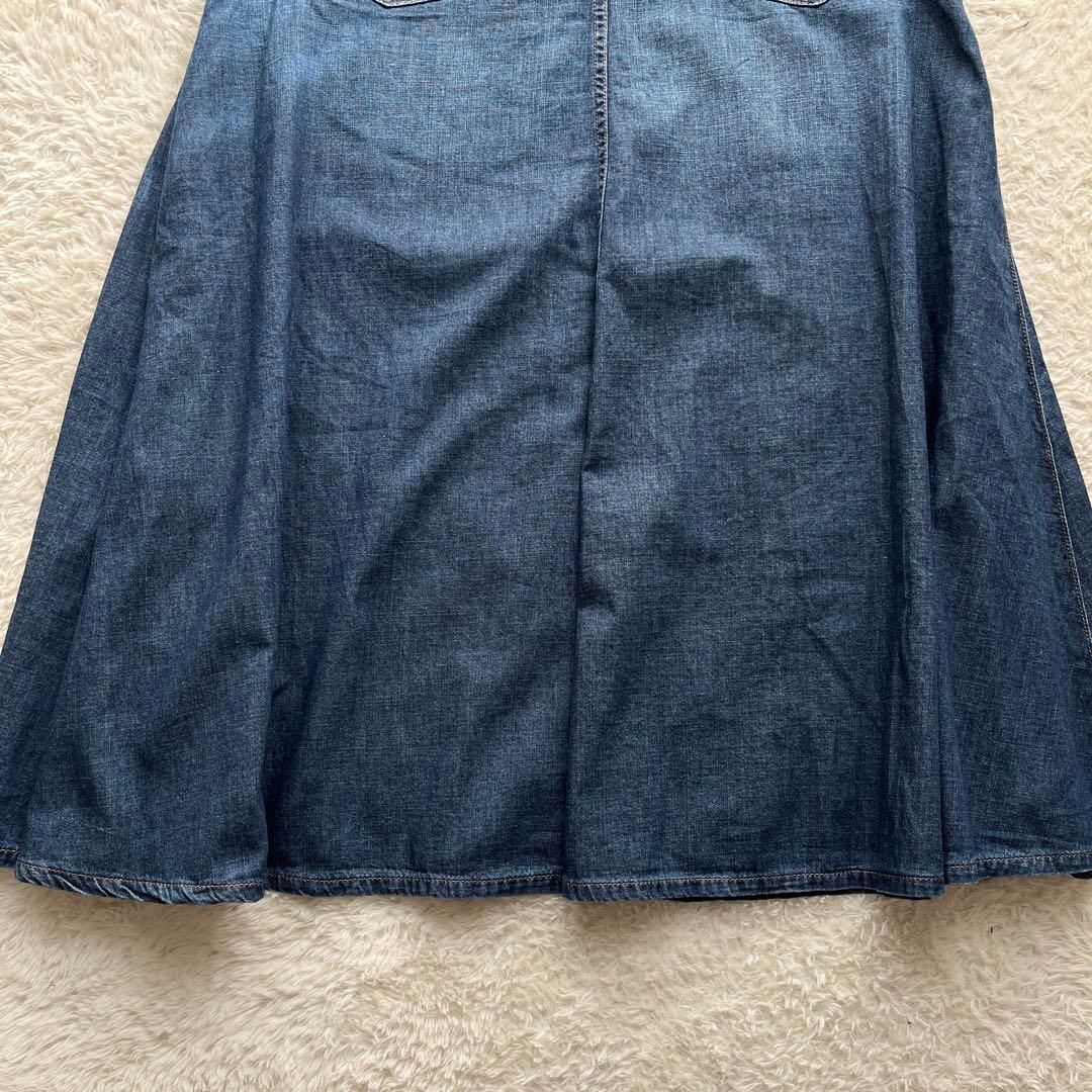タグ付き【組曲DENIM】サイドプリーツ　ロングデニムスカート　サイズ3