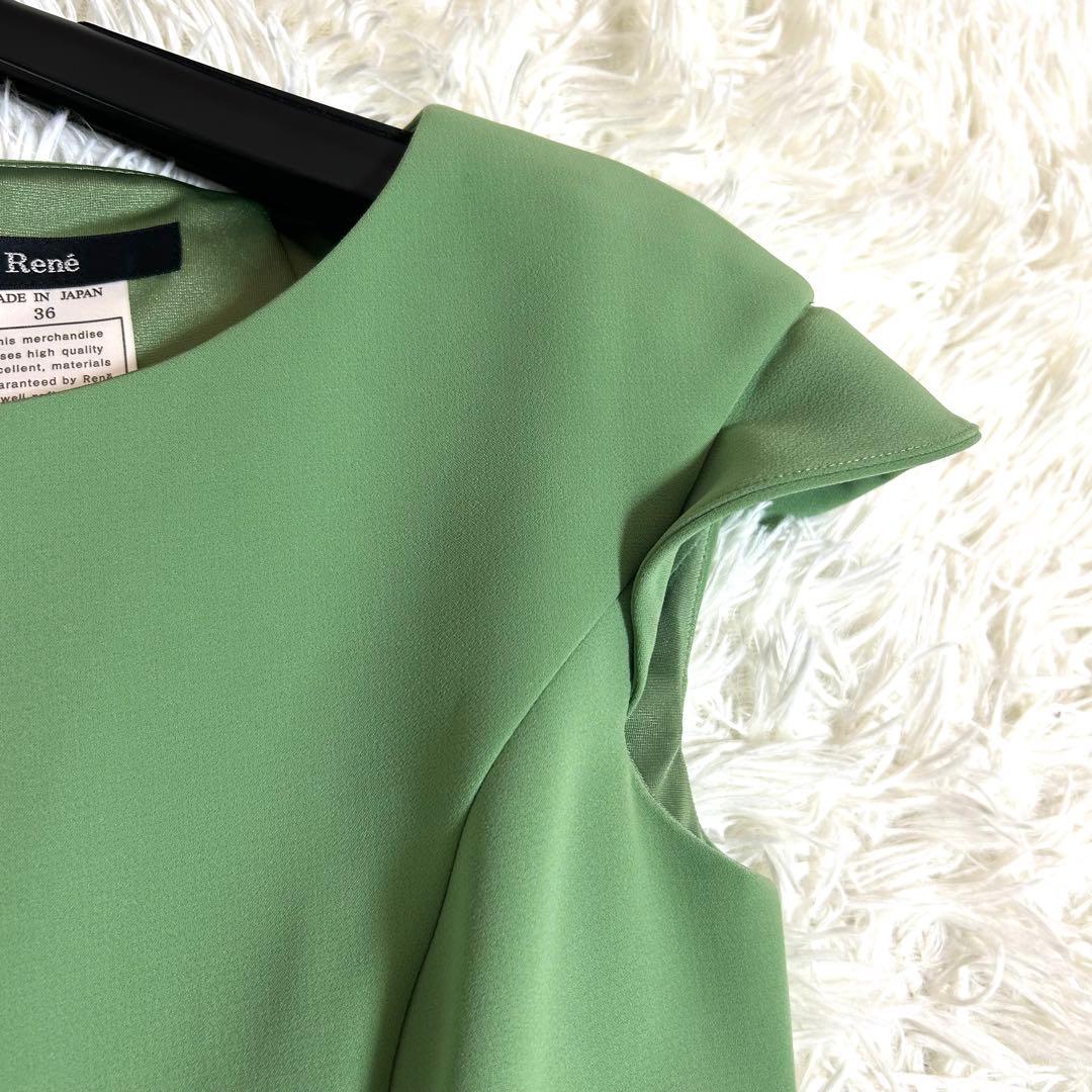 極美品✨ルネ 春に◎サイドタック ワンピース ドレス 36