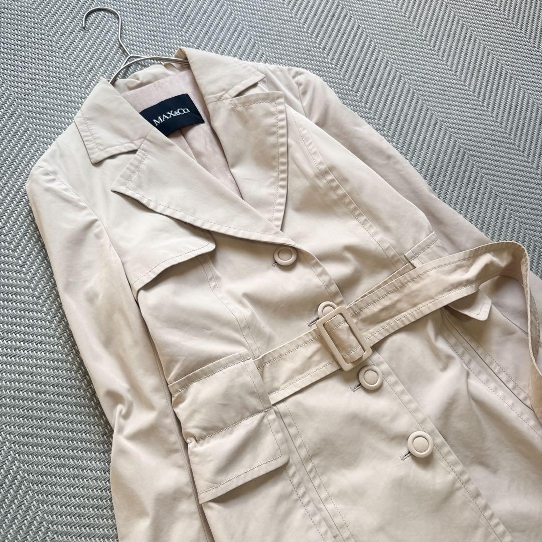 美品 MAX&Co. MaxMara トレンチコート ベルト ライトベージュ M