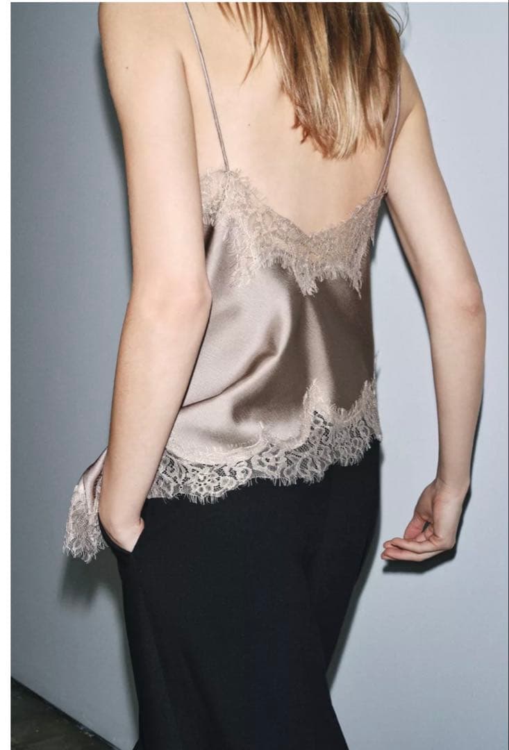 ZARA ZW collection レーストリムキャミソール Lサイズ