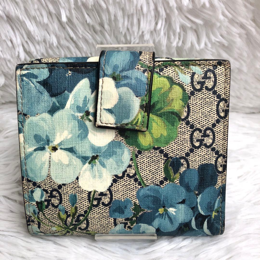 財布 レディース 二つ折り GUCCI グッチ GGブルームス フローラ 花柄