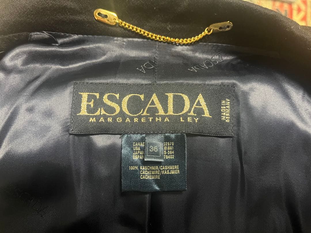 ESCADA カシミヤ ネイビー テーラードジャケット 36