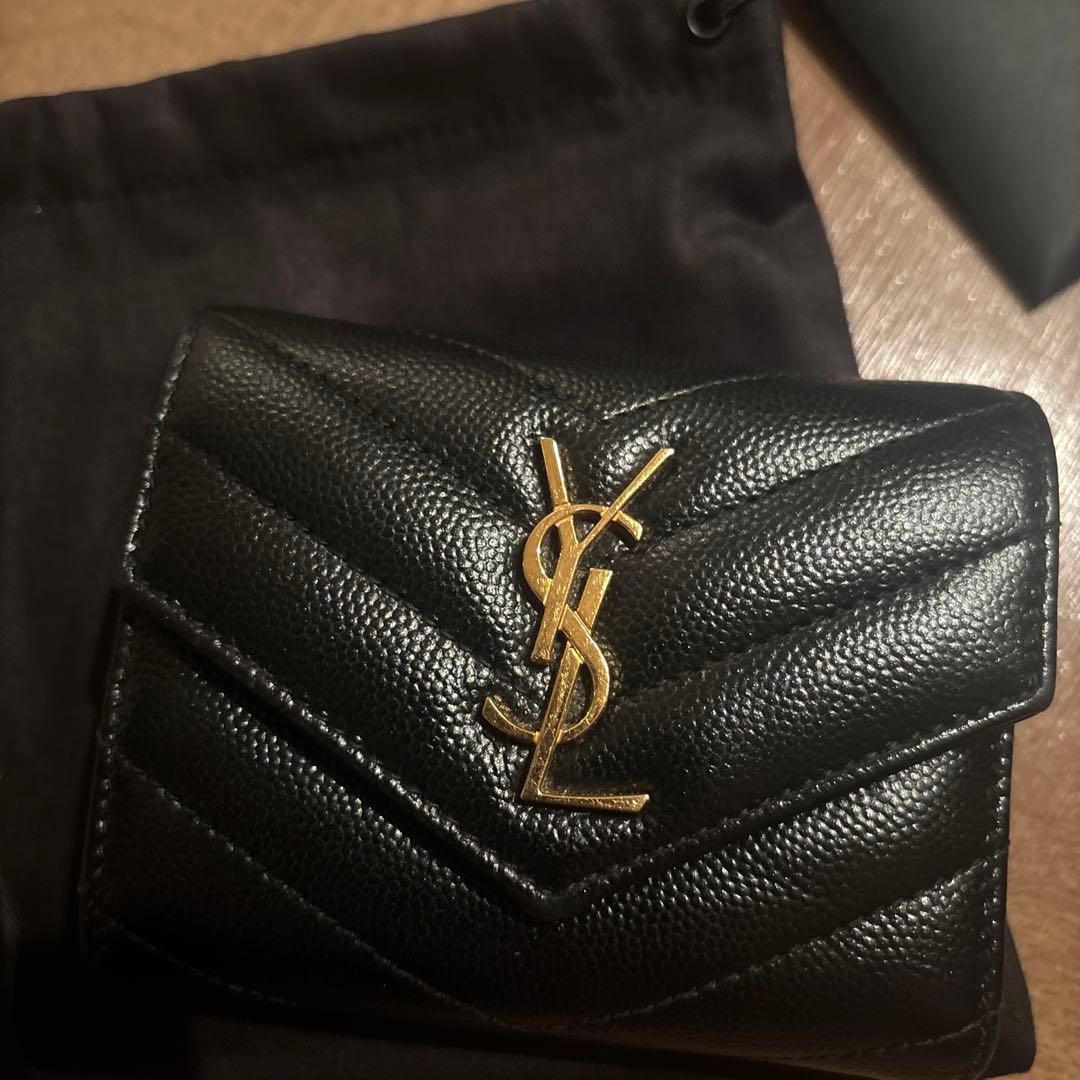 SAINT LAURENT 三つ折り財布 ブラック