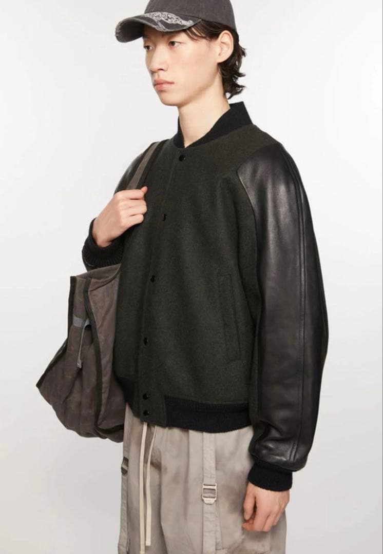 acne studios ウールレザーボンバーブルゾン