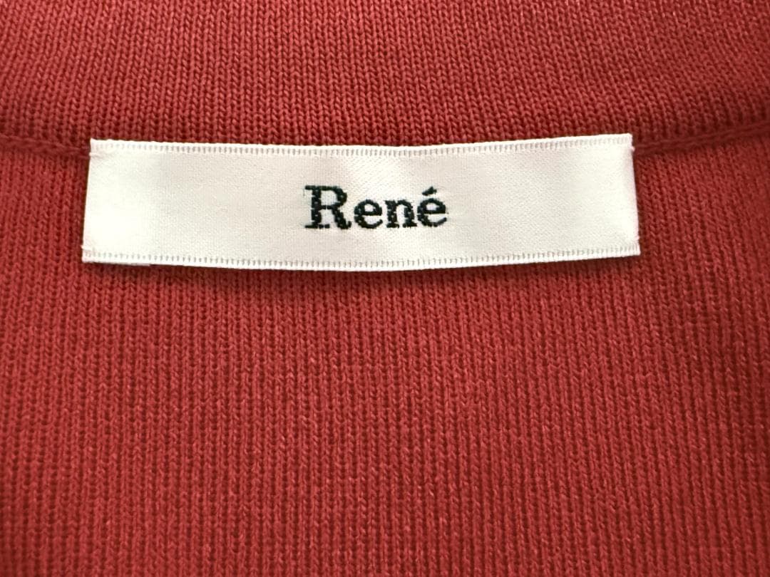 未使用級★Rene ルネ ボレロ 34 レッド ロゴプレート