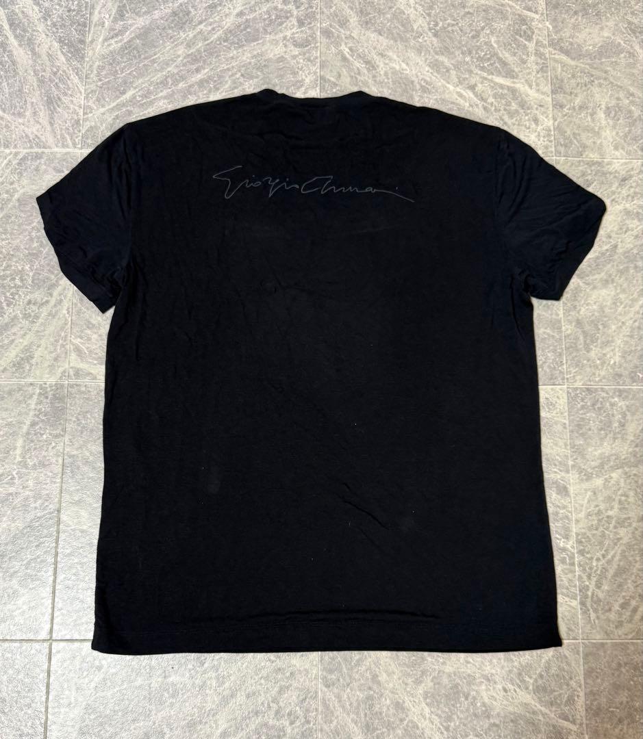GIORGIO ARMANI アルマーニ ビスコース 筆記体ロゴ Tシャツ 52