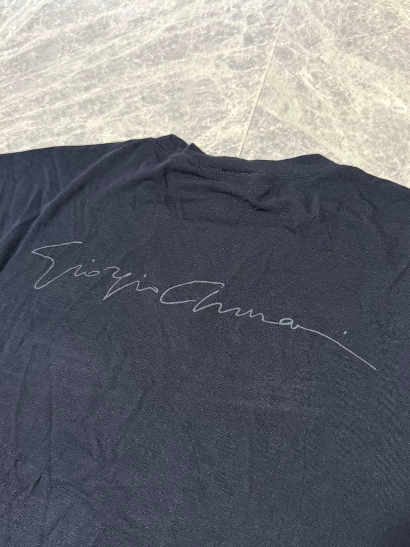 GIORGIO ARMANI アルマーニ ビスコース 筆記体ロゴ Tシャツ 52
