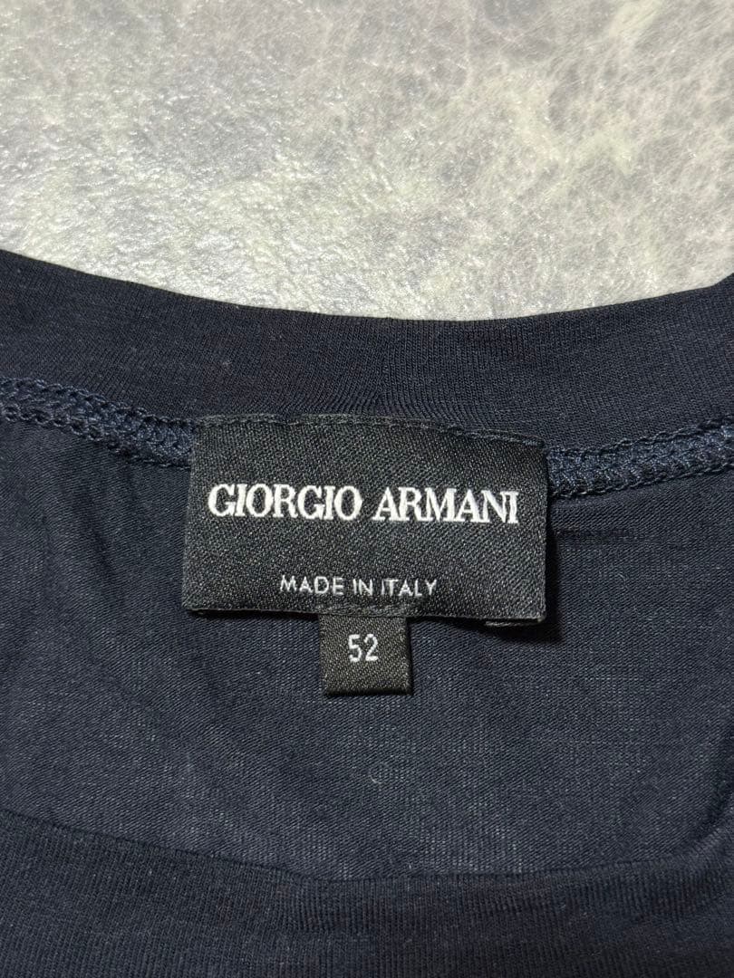 GIORGIO ARMANI アルマーニ ビスコース 筆記体ロゴ Tシャツ 52