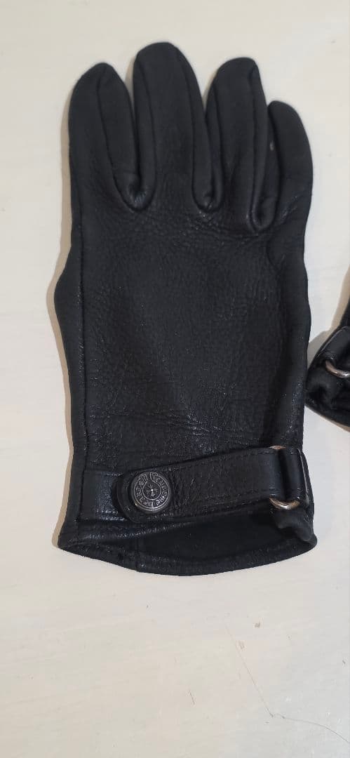 CHROME HEARTS　ブラックレザー手袋 サイズ7インチ