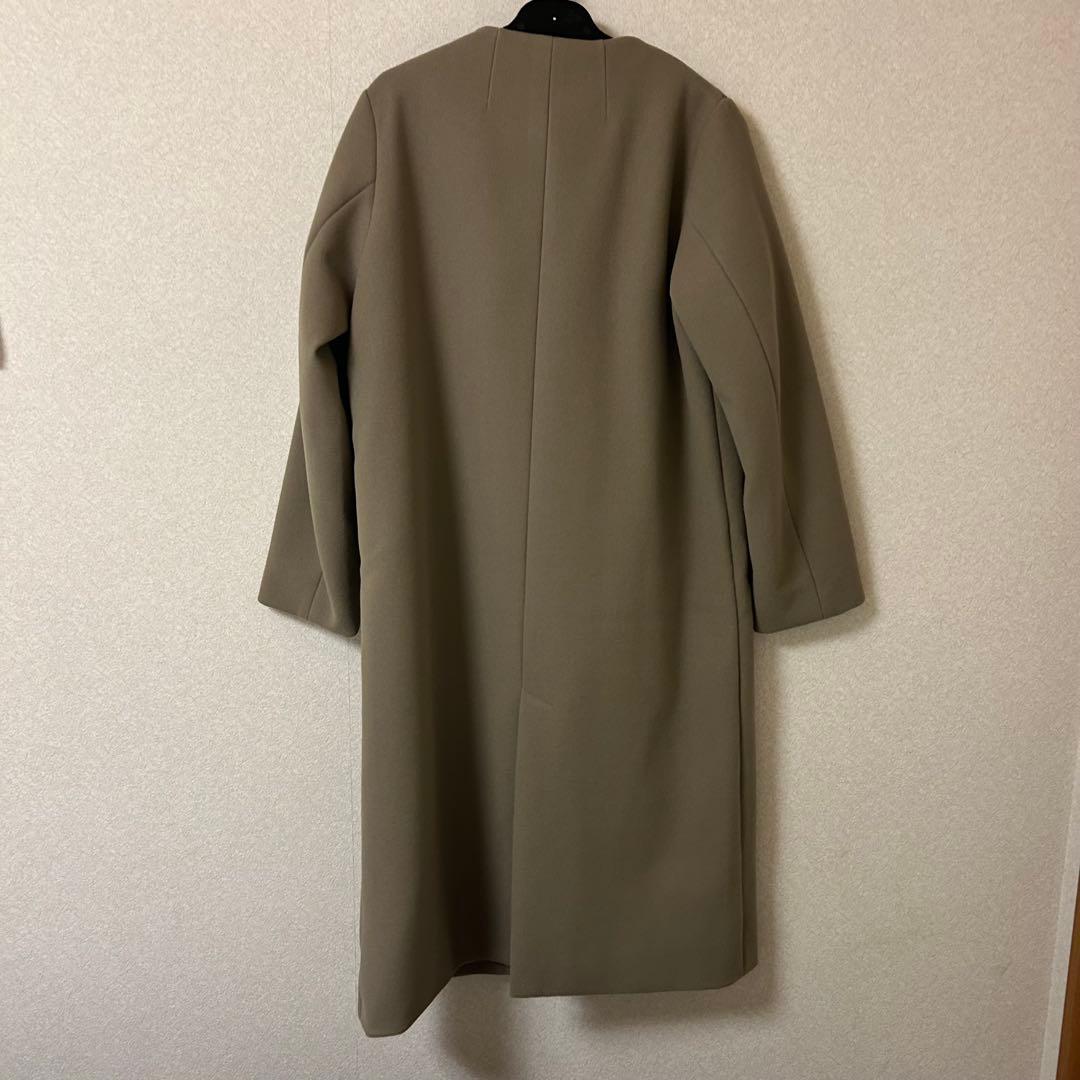 新品タグ付き　ナノユニバース Ｖネックノーカラーコート モカ