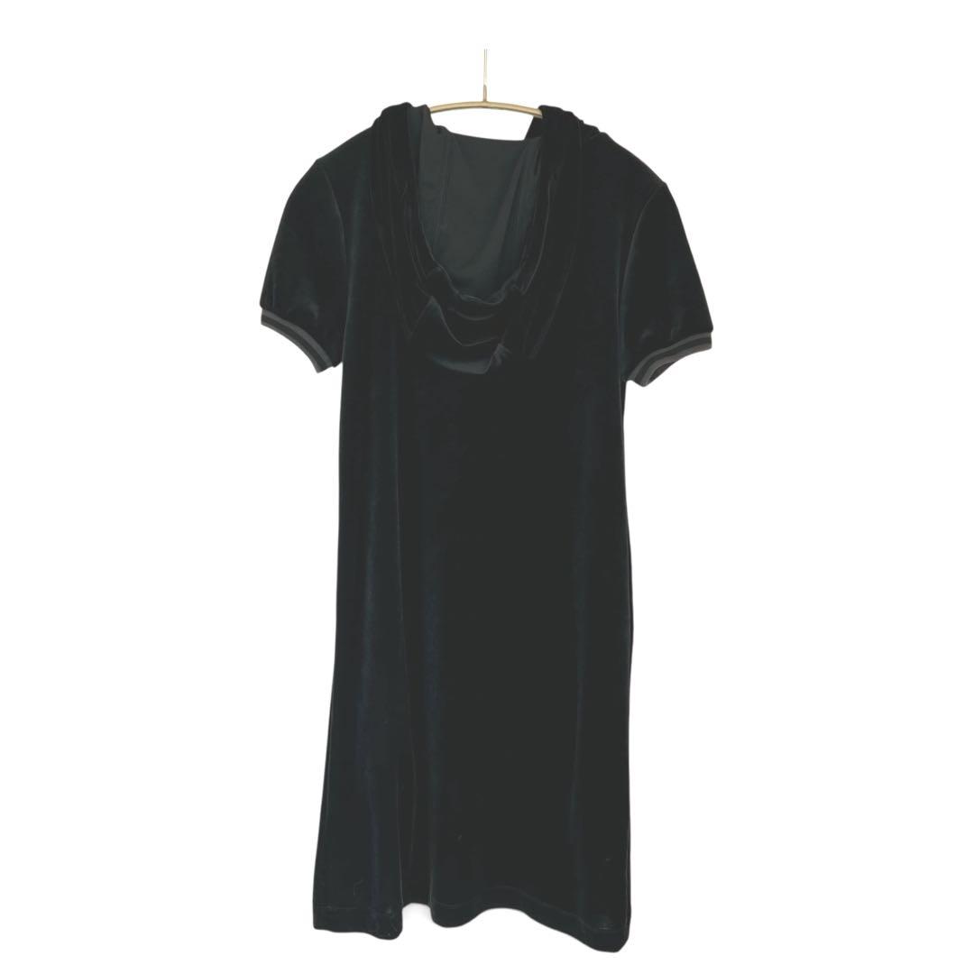 【極美品】GUCCI 半袖 フーデッド ベルベット ワンピース