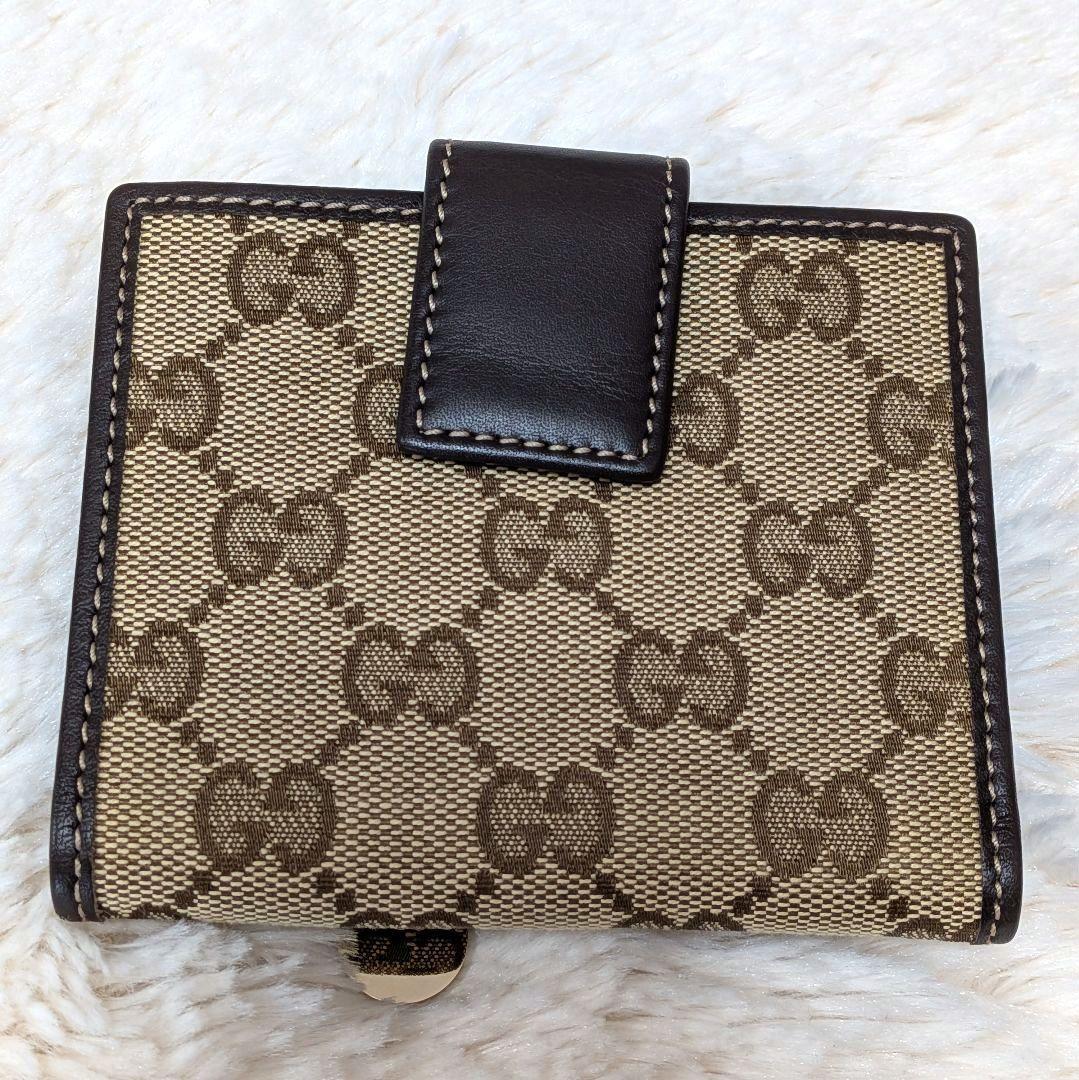 希少✨️グッチ 二つ折り財布 ミニ グッチョリ チワワ GGキャンバス Wホック