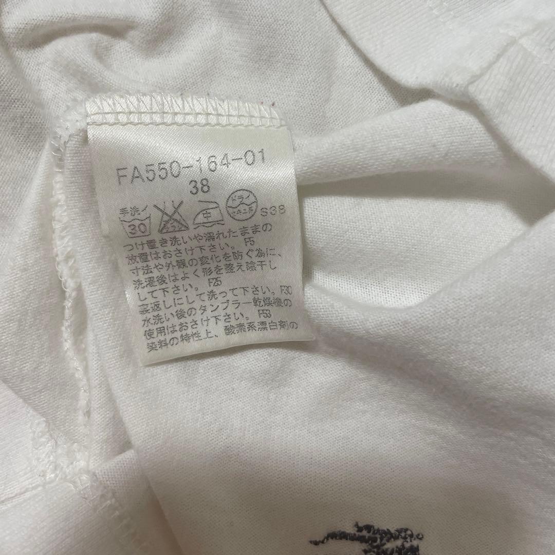 バーバリーブルーレーベル　ボウタイTシャツ　チェック　ホワイト　　パフスリーブ