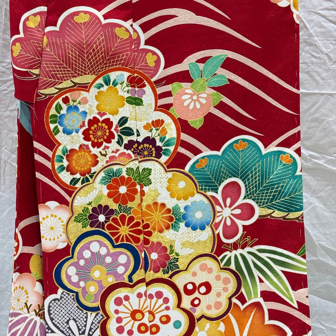 【3/11販売終了】吉澤友禅 [貴賓館]振袖 新品未仕立品 赤色正統派古典柄